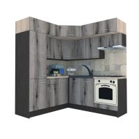 Bucatarie de Colt BIG GENA NEW DR. 190-200, Wenge / Decor K366